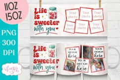 Cute Valentines Photo Mug Wrap template PNG for Sublimation Product Image 1