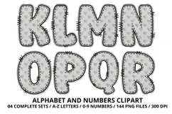 Blue Baby Shower Alphabet Clipart PNG 300 DPI Product Image 3