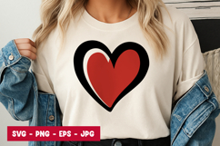 Bold Outline Red Heart SVG PNG Product Image 1