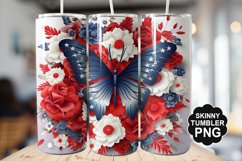 Butterfly Tumbler Wrap for Sublimation - 4th of july Tumbler Product Image 1