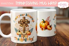 Christian mug wrap PNG for sublimation, Thanksgiving mug Product Image 3