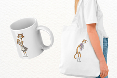 Whimsical Cat Mom With Kitten Clipart Product Image 3