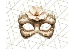 Vintage Garden Masquerade Floral Eye Mask PNG Clipart Product Image 3