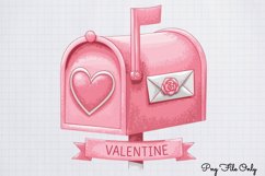Retro Valentine Day Clipart PNG Product Image 1