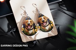 Stained Glass Dog flowers Earring Design Product Image 1