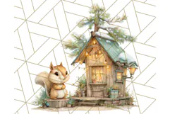 Cozy Cabin Critters Clipart PNG, Fall Animal Png Product Image 3