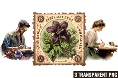 Vintage Floral Writing, Vintage Floral Writing Clipart Product Image 1