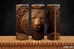 Tooled Leather Bear Tumbler | Skinny 20 oz | Sublimation Product Image 3