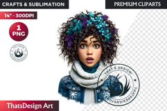 Cosy Winter Girl Clipart, Fashion Girl PNG, christmas Product Image 1