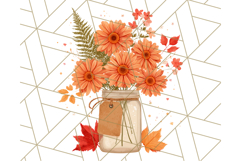 Fall Mason Jar Flowers PNG Clipart Product Image 3