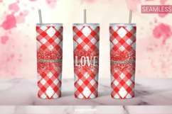 Red Buffalo Plaid Tumbler Wrap | Skinny 20 oz | Sublimation Product Image 1