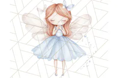 Pastel Blue Fairy Garden Clipart, Enchanted Cottagecore Png Product Image 3