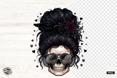 Messy Bun Skull Mom PNG Product Image 1