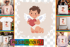 Fun Tote Bag Art PNG, Cupid Product Image 1