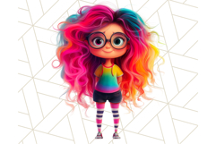Cute Girl Clipart PNG, Playful Character Illustration Product Image 3
