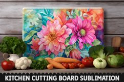 Cutting Board Sublimation Design - Flowers Sublimation PNG Product Image 1