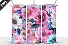 Flowers Tumbler Wrap | Sublimation Design | Tumbler PNG Product Image 1