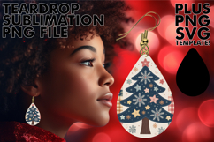 Bold Teardrop Earrings Gift PNG, Christmas Product Image 1