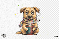 Whimsical Farm Animals Drink Coffee Clipart Product Image 1