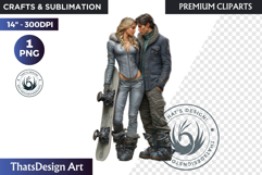 Alpine Winter Sports Fashion and Cabin Clipart PNG Product Image 1