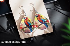 Stained Glass Macaw flowers Earring Design Product Image 1