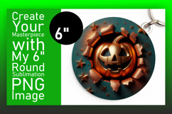 Trendy Circle Coaster PNG Design , 3D Pumpkin Product Image 1