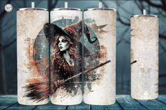 4 Witch Seamless Tumbler Sublimation, 20 oz Tumbler Wrap Product Image 3