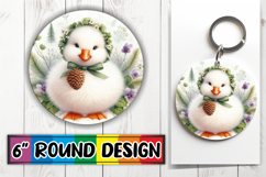 Sweet Keychain Round Design PNG, Goose Product Image 1
