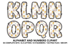 Enchanted Garden Patchwork Alphabet PNG Clipart 300 DPI Product Image 3