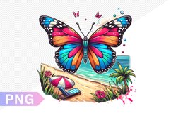 Summer Butterfly Sublimation - Clipart PNG Design Product Image 1