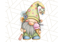 Ice Cream Gnome Clipart PNG Summer Dessert Art, Summer Gnome Product Image 3