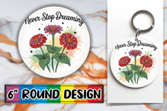 Cheerful Ornaments Circle Design, Flowers Quote Product Image 1