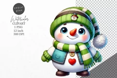 Christmas clipart, Snowman clipart, Winter sublimation Product Image 1