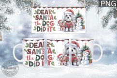 Dear Santa The Dog Mug Wrap - Christmas Mug Sublimation Product Image 1