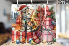 Christmas Cat Tumbler Wrap - Christmas Tumbler PNG Design Product Image 1