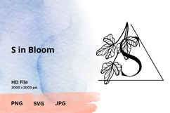 Elegant Emblem Monogram - Botanical Letter SVG | JPG | PNG Product Image 1