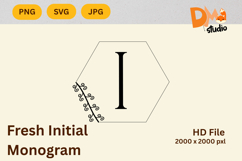 Fresh Initial Monogram - Modern Botanical Letters Product Image 1