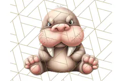 Adorable Angry Animals Clipart PNG, Cute Moody Faces Png Product Image 3