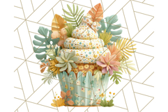 Paper Cupcake Clipart Layered Paper Scrapbook Collage Png Product Image 3
