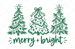 Merry and Bright PNG, Preppy Merry Coquette Christmas PNG Product Image 1