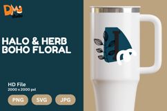 Halo &amp; Herb Boho Floral Monogram Product Image 1