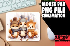 Watercolor Winter Wildlife Scene - Sublimation Mouse Pad Product Image 1