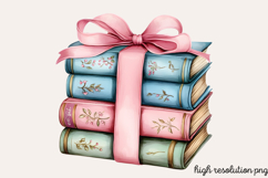 Pastel Cottage Shabby Chic Books Clipart PNG Product Image 1
