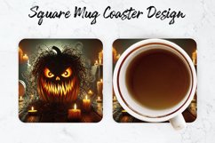 Halloween Pumpkin Mug coaster | Coaster | Sublimation Design Product Image 1