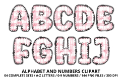 Coquette Bow Patchwork Alphabet PNG Letters &amp; Numbers 300DPI Product Image 2