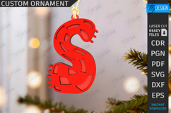 Christmas Letter Ornament|Hanging Christmas Monogram SVG|CNC Product Image 1