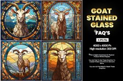 Goat Stained Glass Square Coaster - 04 Variations Product Image 2