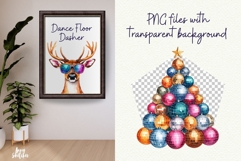 Disco Christmas Watercolor Clipart Groovy Christmas Product Image 6