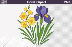 Iris and Freesia PNG Clipart | Elegant Spring Floral Product Image 1
