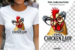 Crazy Chicken Lady PNG, Funny Chicken Lady Sublimation Product Image 1